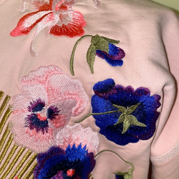 Retail $249🌕 7 For All Mankind Embroidered Raven Graphic Sweatshirt, Small - Picture 5 of 9